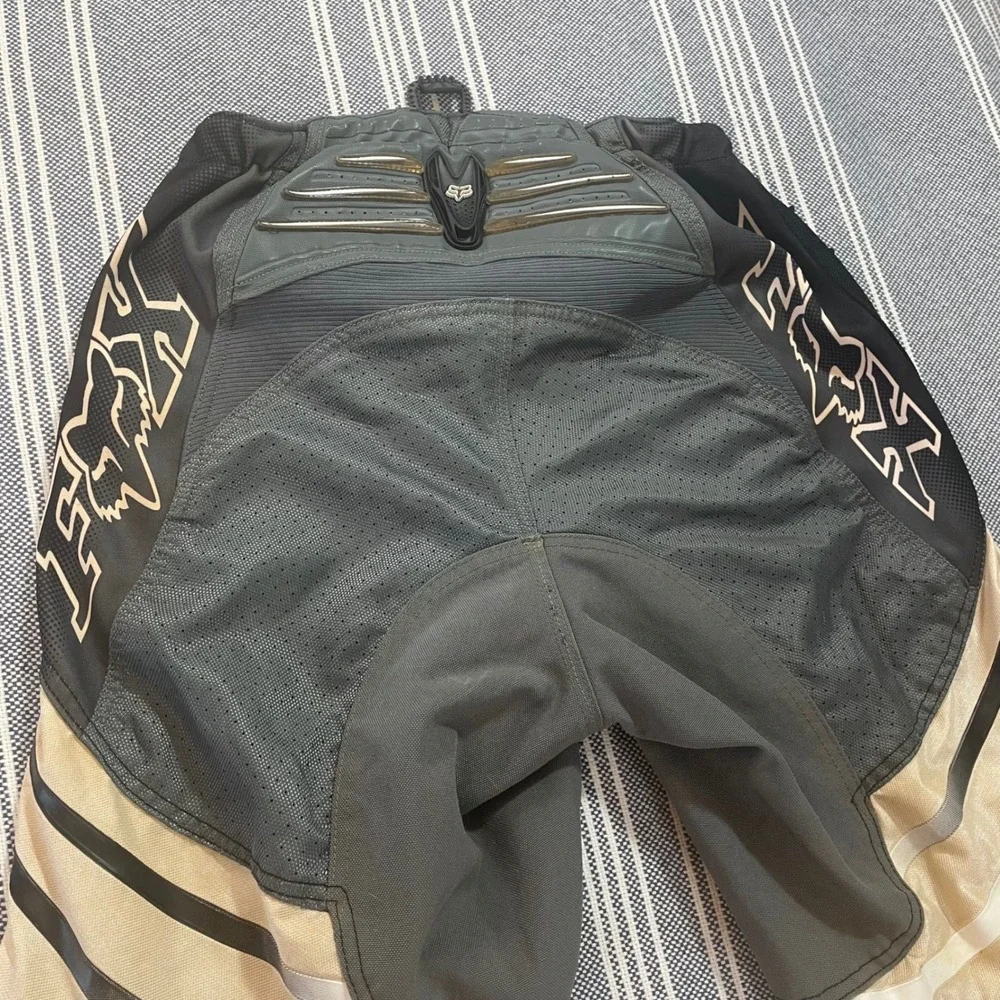 Y2K Fox Racing Technique Motocross Pants Tan Mens Fits 32-34 All Over Staining